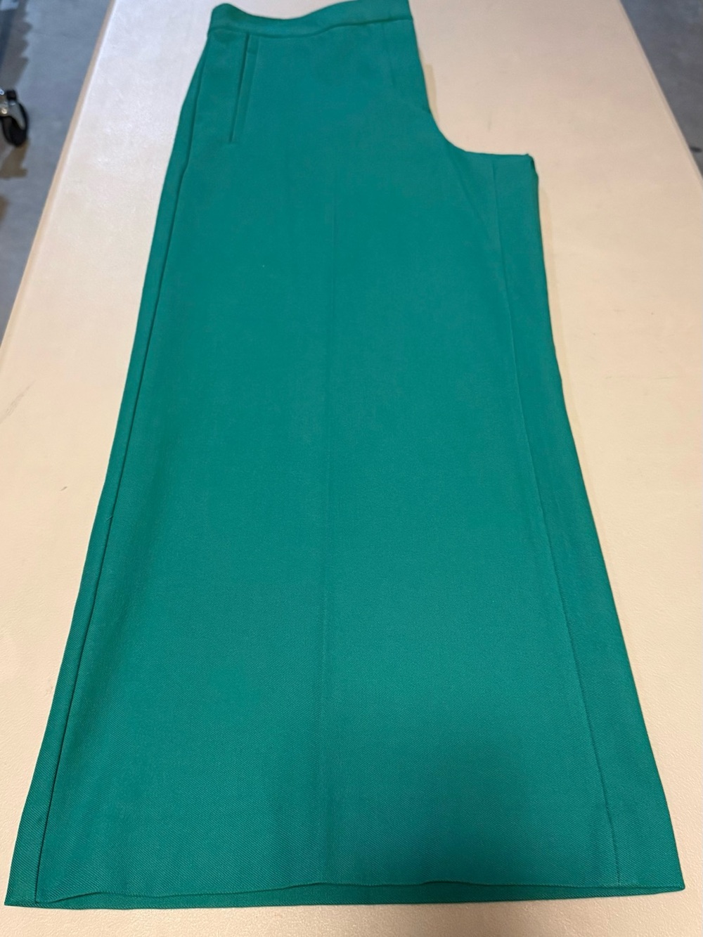Ann Taylor “The Marina” High Rise Green Wide Leg Above Ankle Bi Stretch